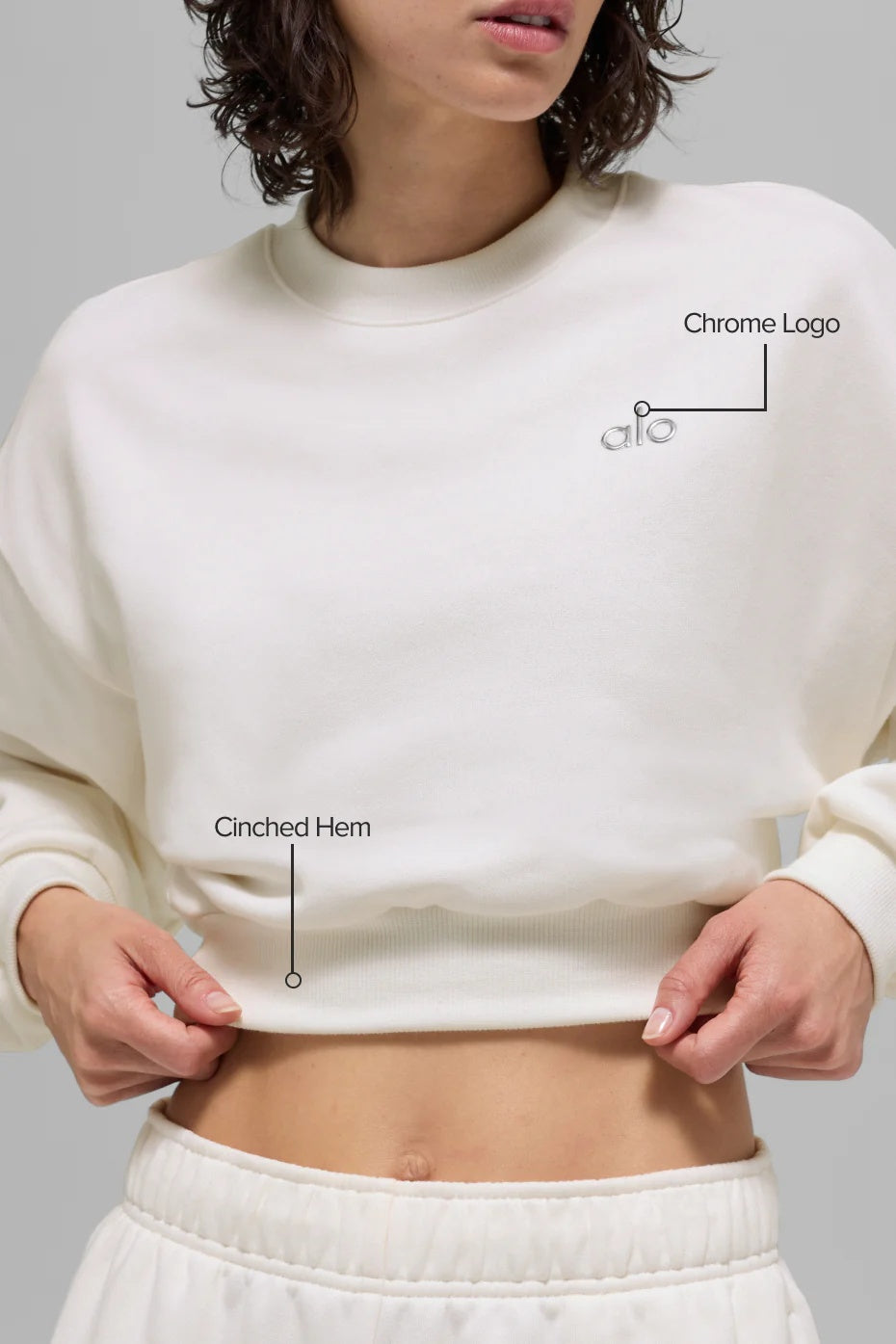 Cropped Accolade Crewneck - Ivory