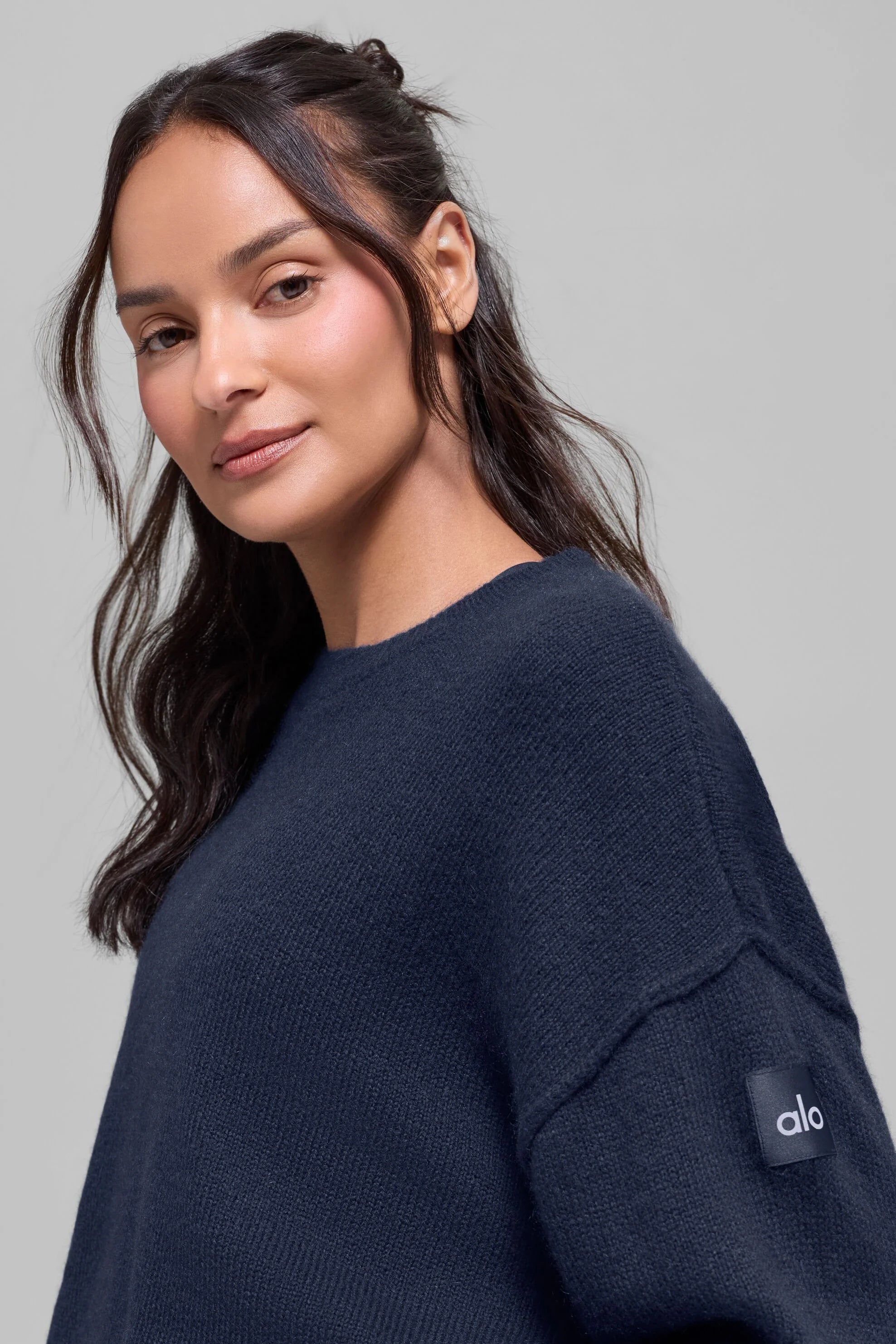 Unisex Wool Cashmere New Class Crewneck Sweater - Navy