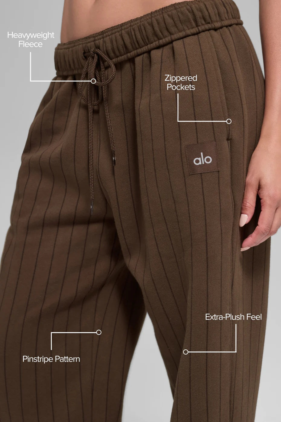 Pinstripe Straight Leg Sweatpant - Espresso Pinstripe