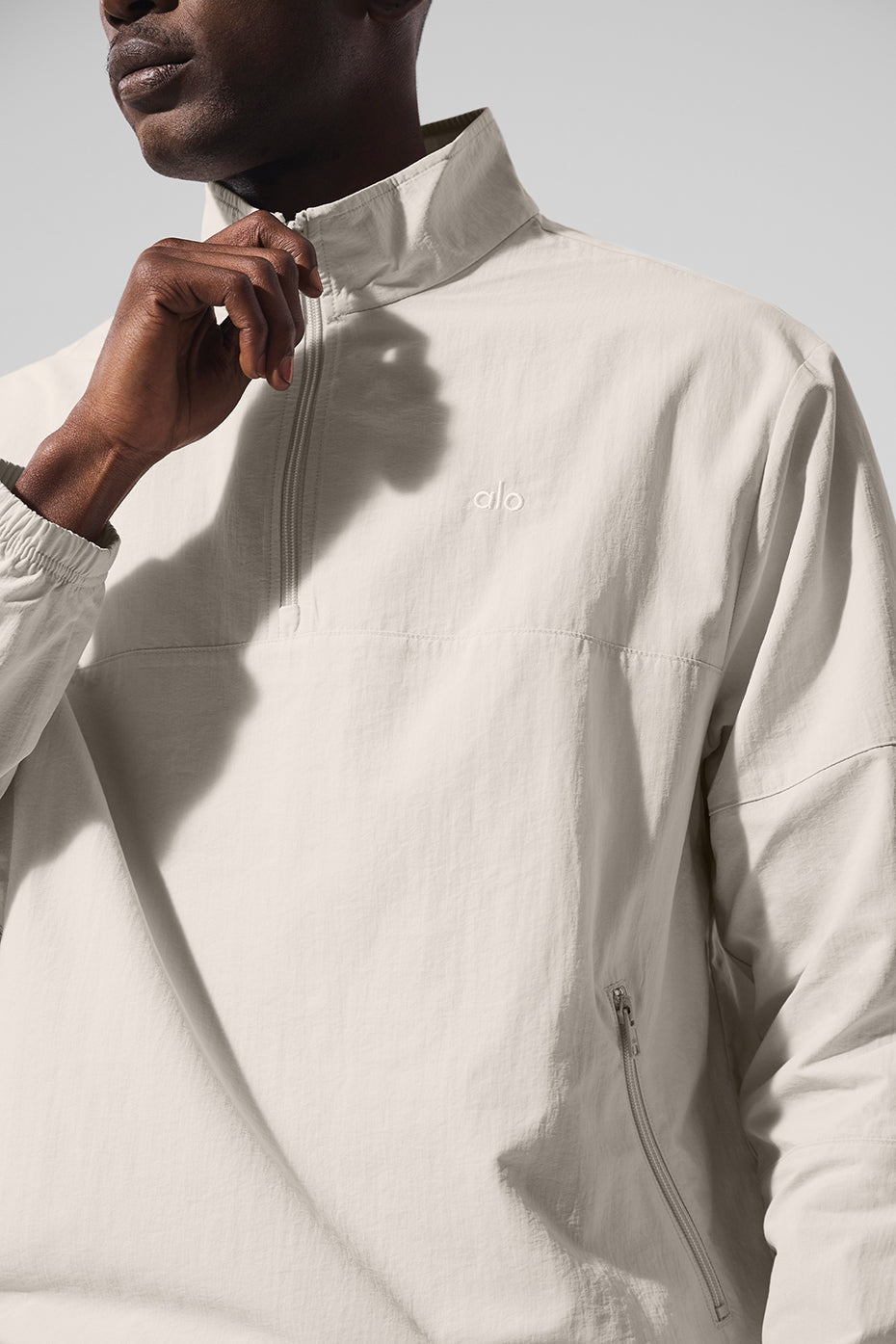 Light Weight Takeaway Track Pullover - Bone