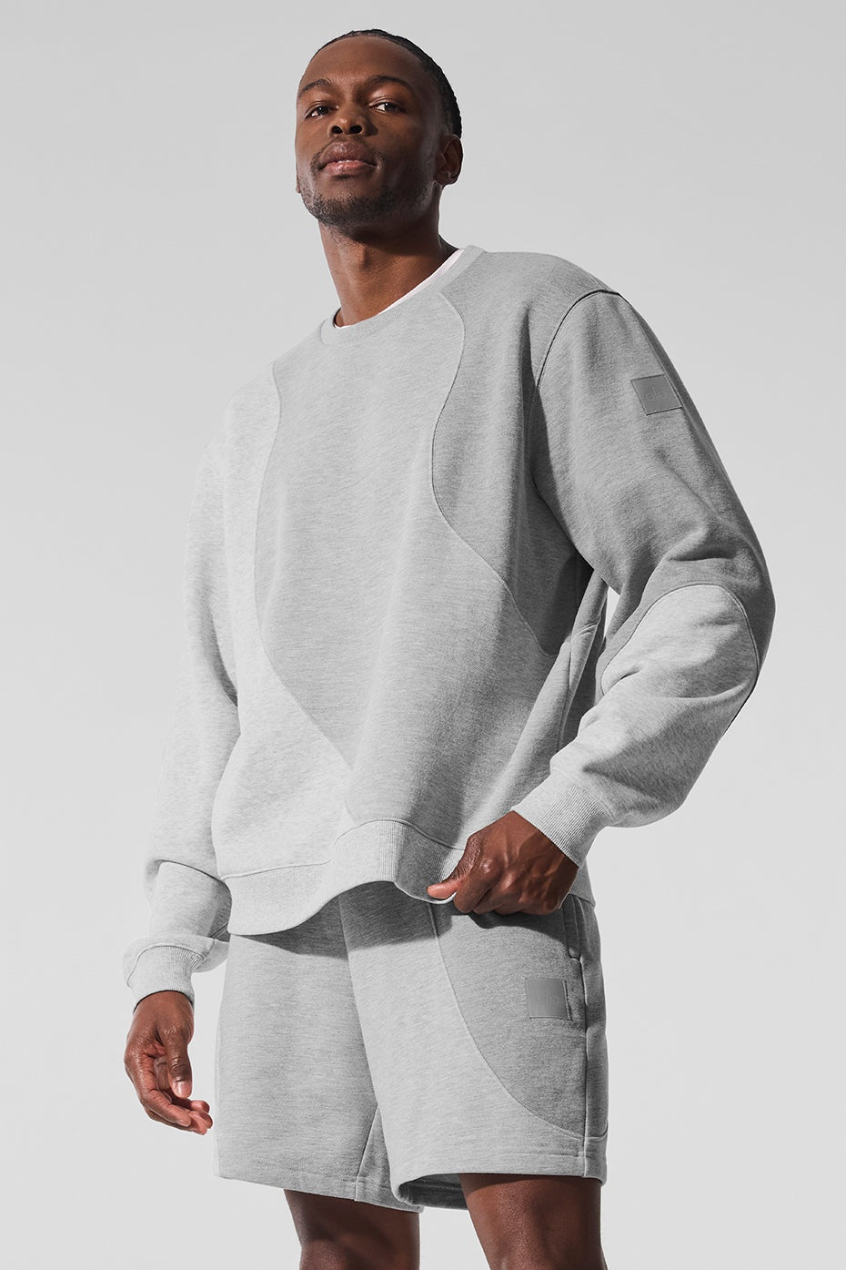 Make Waves Crew Neck Pullover - Athletic Heather Grey Tonal