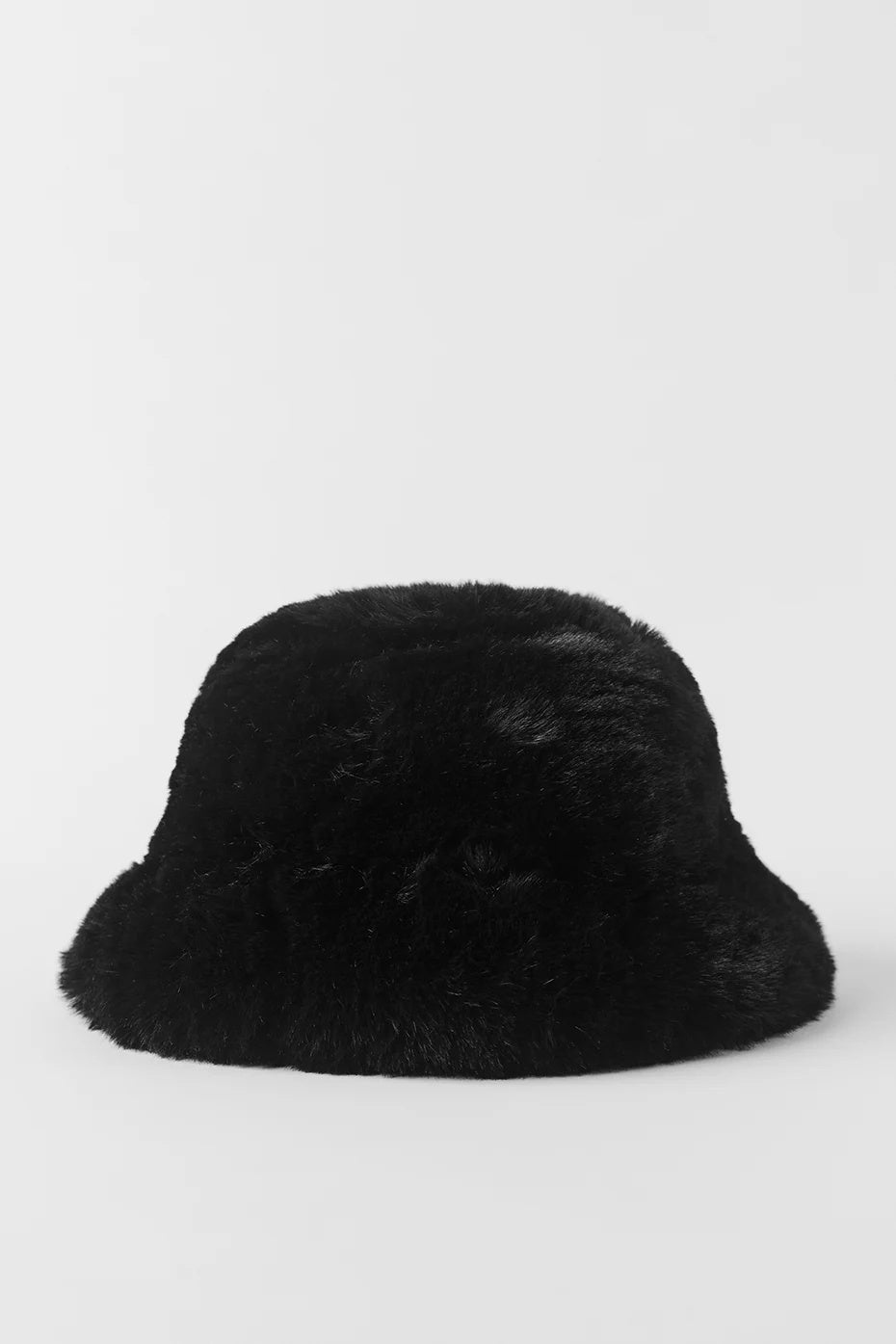 Faux Fur Starstruck Bucket Hat - Black