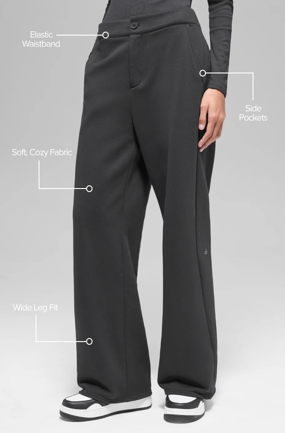 High-Waist Sweatpant Trouser - Anthracite