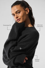 Unisex Wool Cashmere New Class Crewneck Sweater - Black