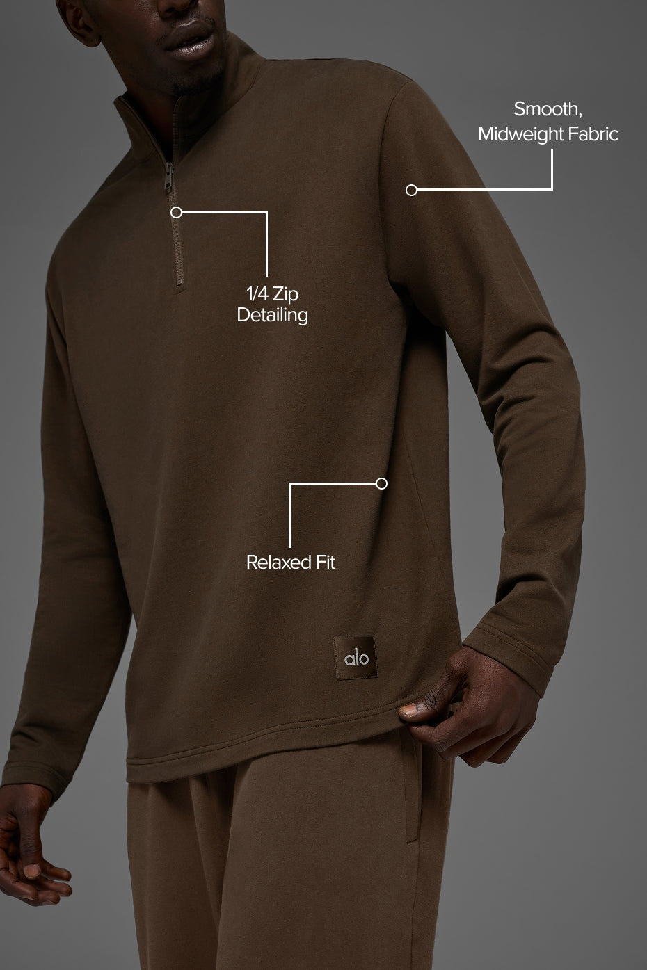 Double Take Long Sleeve 1/4 Zip - Espresso