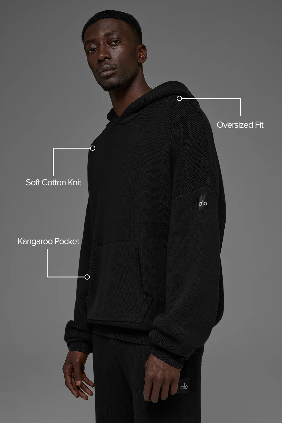 Scholar Hooded Sweater - Black