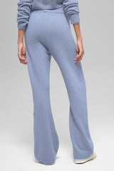 Wool Cashmere High-Waist New Class Wide Leg Pant - Winter Frost