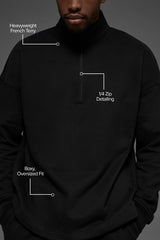 Renown Heavy Weight 1/4 Zip - Black
