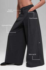 Main Act Wide Leg Trouser - Black