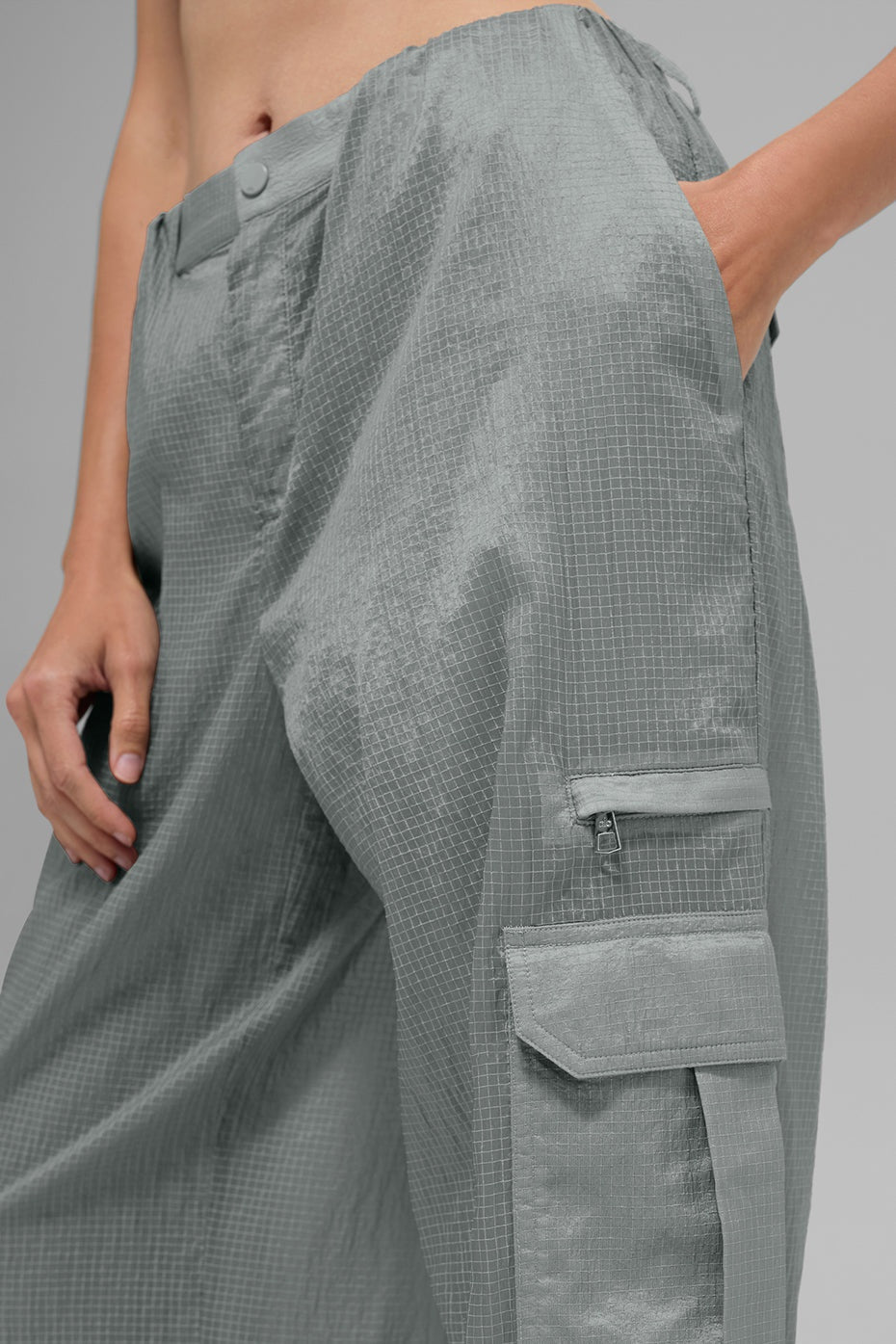 Sheer Game Time Wide Leg Jogger - Lunar Grey