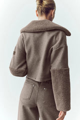 Wool Blend Nightfall Bomber - Alpine Cocoa Heather