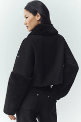 Wool Blend Nightfall Bomber - Black