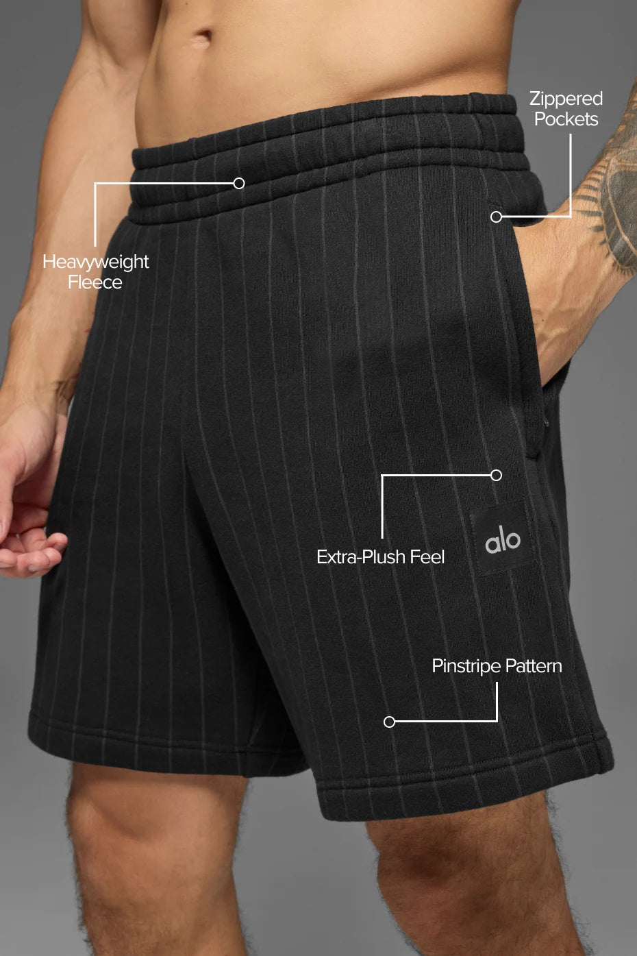 7" Pinstripe Short - Black Pinstripe