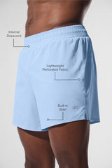 5" Adapt Running Short - Seashell Blue