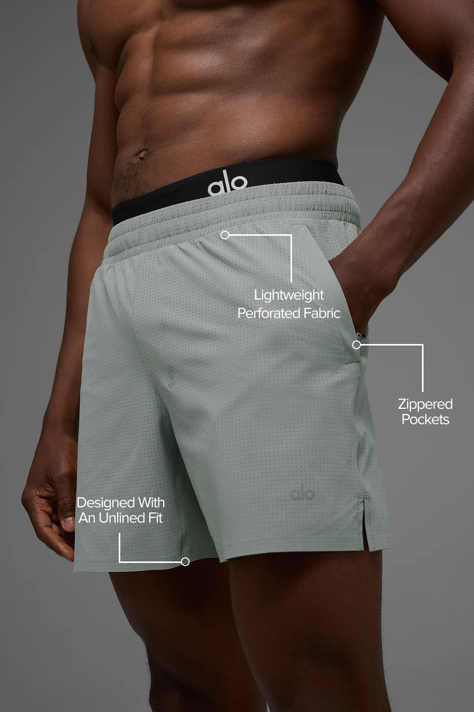 5" Traction Running Short - Lunar Grey