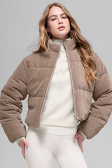 Micro Corduroy Dreamy Puffer - Chai Latte