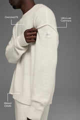 Unisex Wool Cashmere New Class Crewneck Sweater - Bone Heather