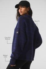 Heritage Full Zip Sweater - Navy Multi