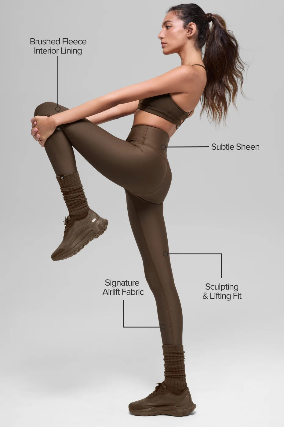 Airlift Winter Warm High-Waist Legging - Espresso