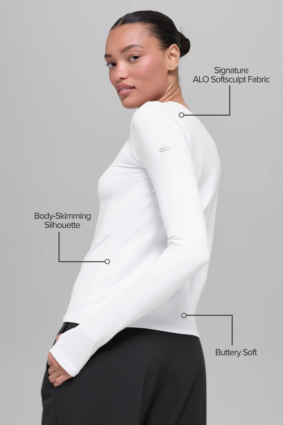 Alosoft Finesse Long Sleeve - White