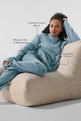 Wool Cashmere New Class Hoodie - Celestial Blue Granite Heather