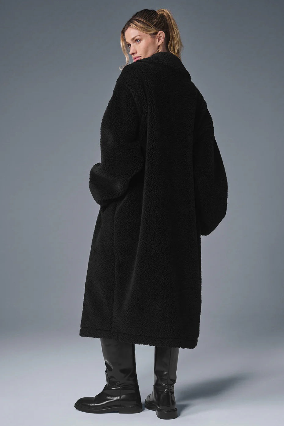 Oversized Sherpa Trench - Black