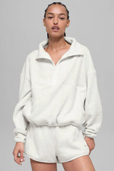 Polar Fleece Retreat Cover Up - White Heather Grey