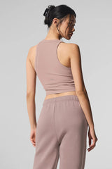 Goddess Ribbed Go-To Tank - Taupe