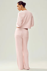 Cashmere High-Waist Northstar Straight Leg Pant - Frosted Pink