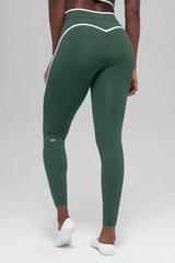 Airbrush High-Waist Race Pace 7/8 Legging - Clover Green/White