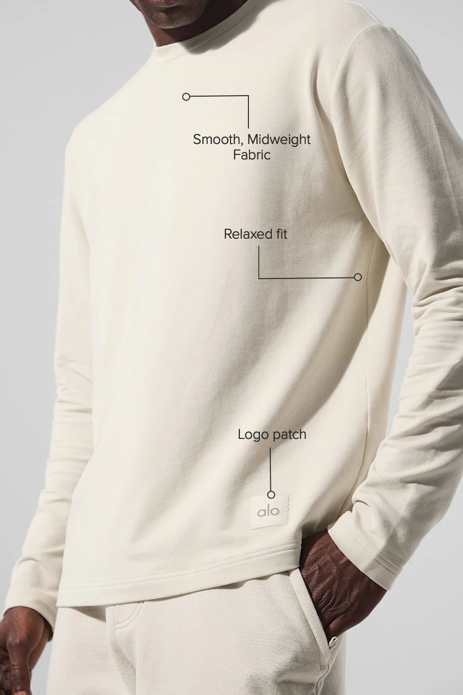 Double Take Long Sleeve Crew - Bone