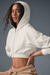 Sweet Escape Zip Up Hoodie - Ivory