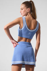 Tennis Club Sweater Knit Bra - Crystal Clear Blue/White