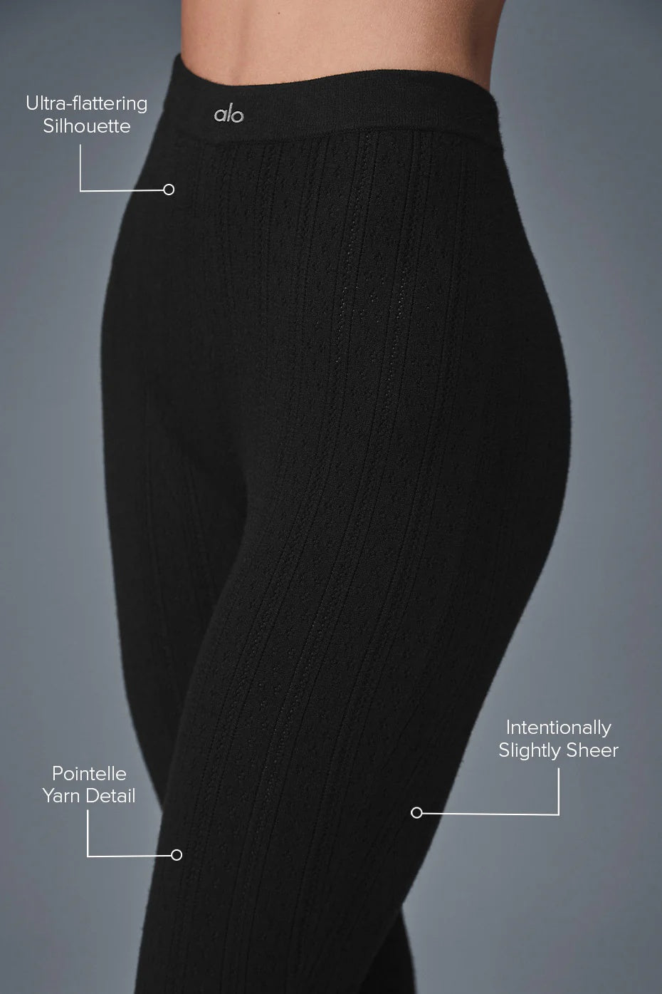 Pointelle Sweater High-Waist Be Mine Legging - Black