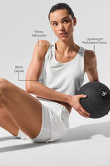 Cropped Sport Star Tank - White