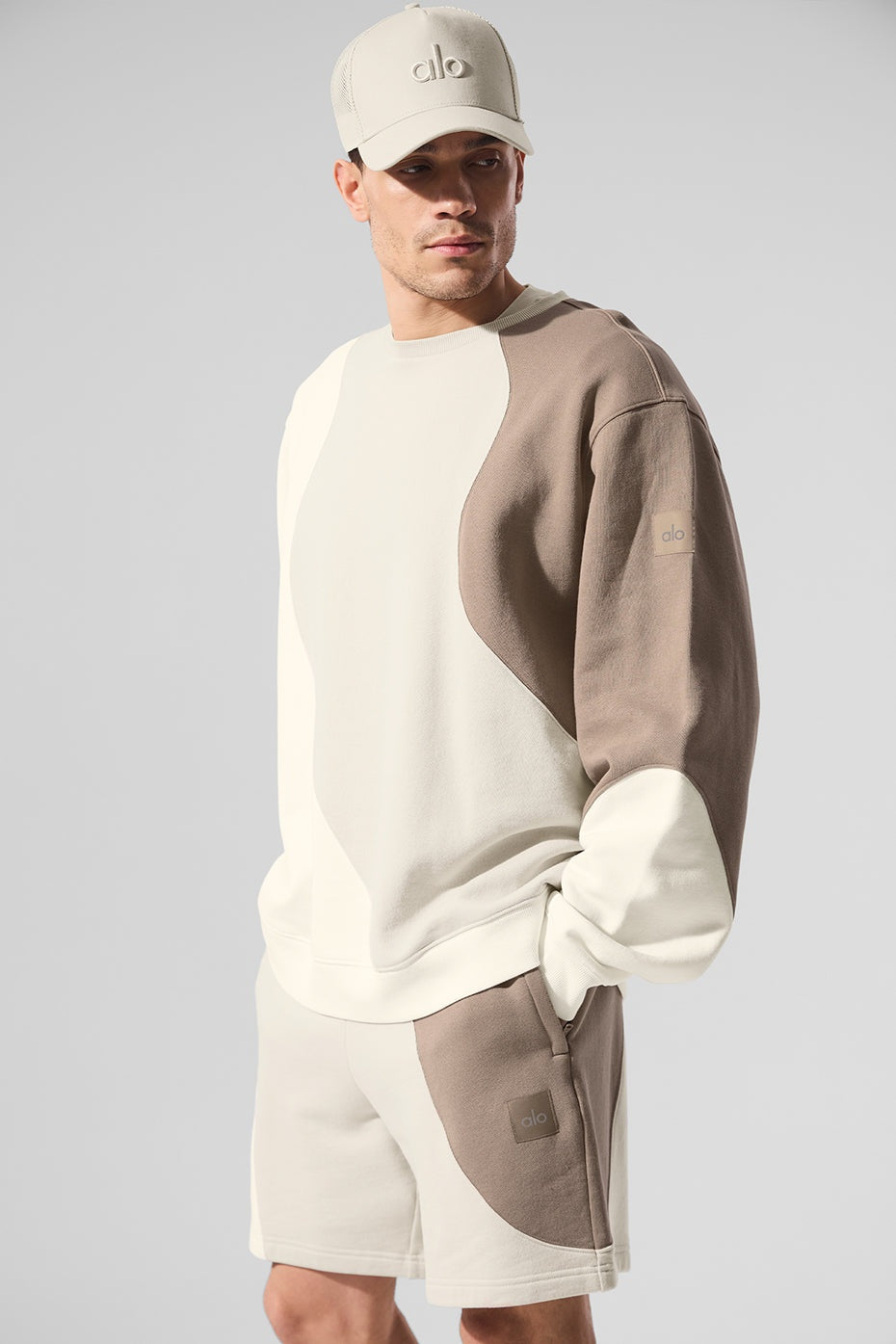 Make Waves Crew Neck Pullover - Ivory/Bone/Gravel
