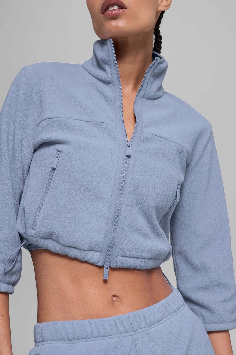 Polar Fleece Retreat Cropped Jacket - Winter Frost