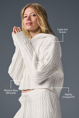 Cable Knit Winter Bliss Hoodie - Ivory