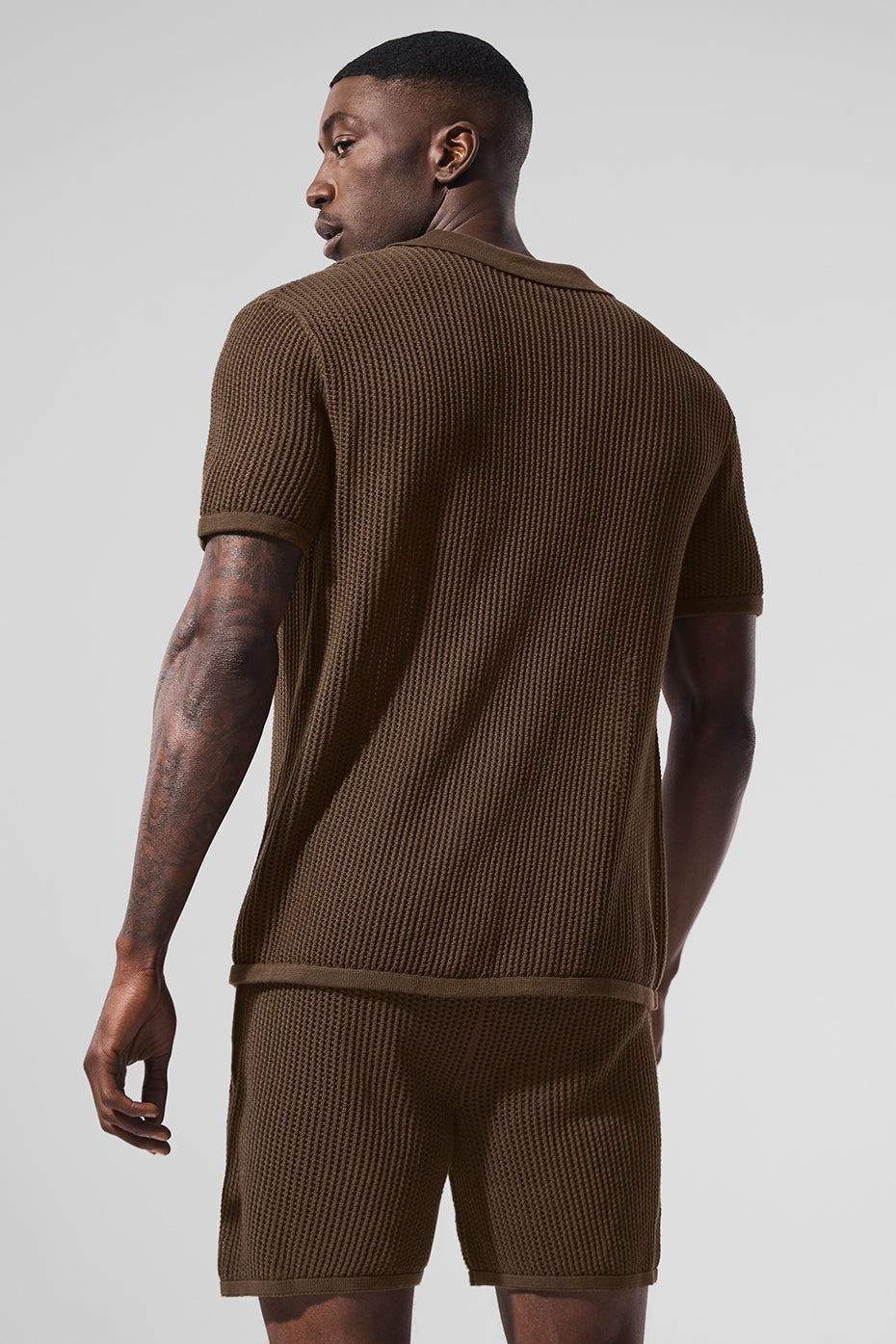 Open-Knit Polo - Espresso