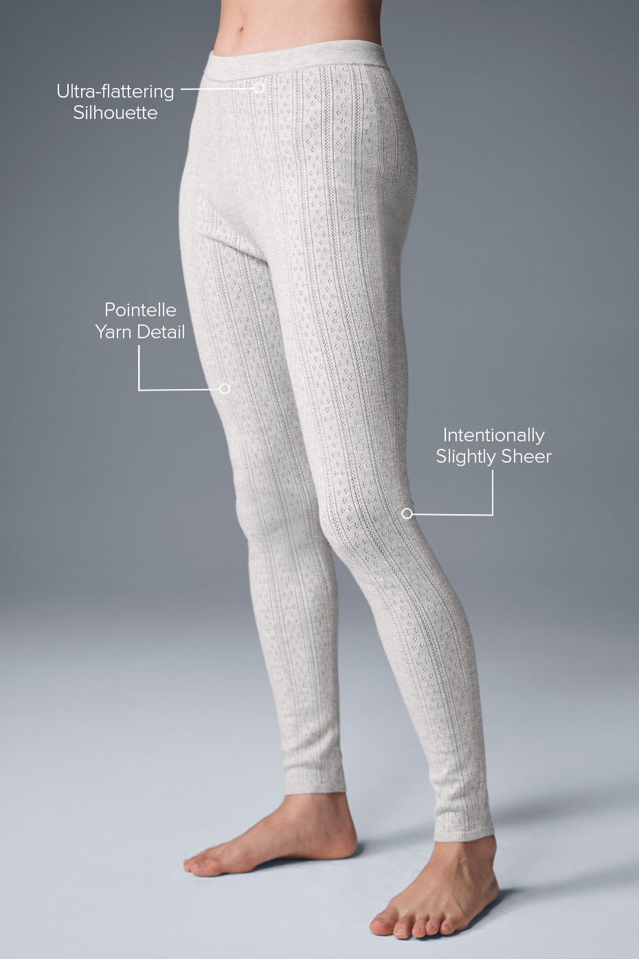 Pointelle Sweater High-Waist Be Mine Legging - Light Grey Heather