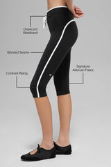 Airbrush High-Waist Race Pace Capri - Black/White
