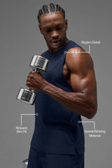 ALO Vapor Muscle Tank - Navy