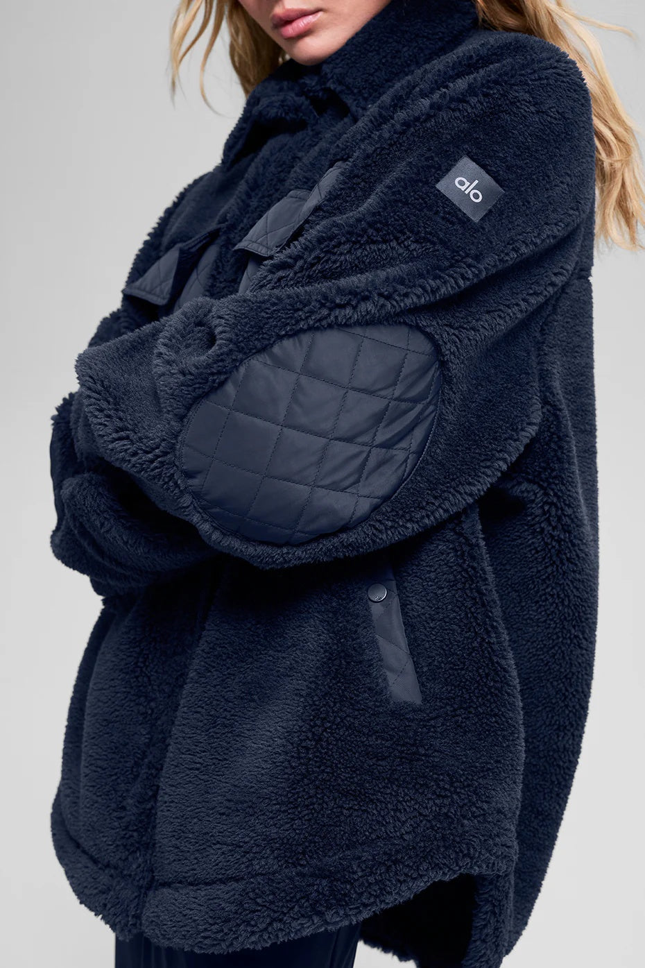 Sherpa Edge Shacket - Navy