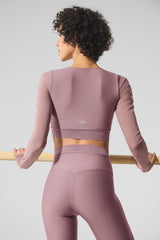 Airlift Mesh Divine Long Sleeve Bra - Smoky Quartz