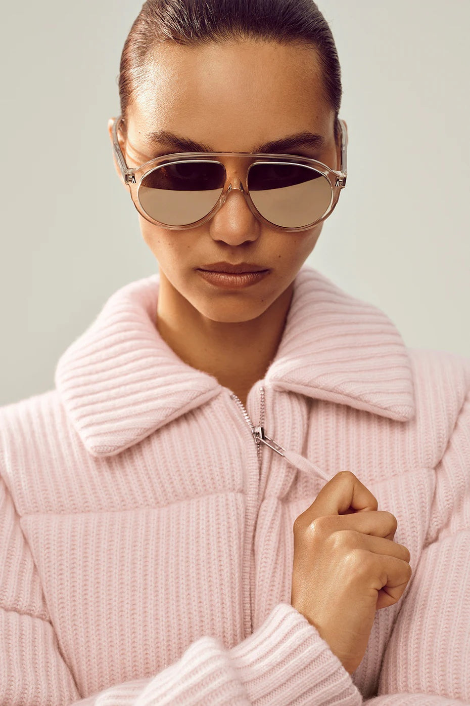 Cashmere Northstar Sweater Puffer - Frosted Pink