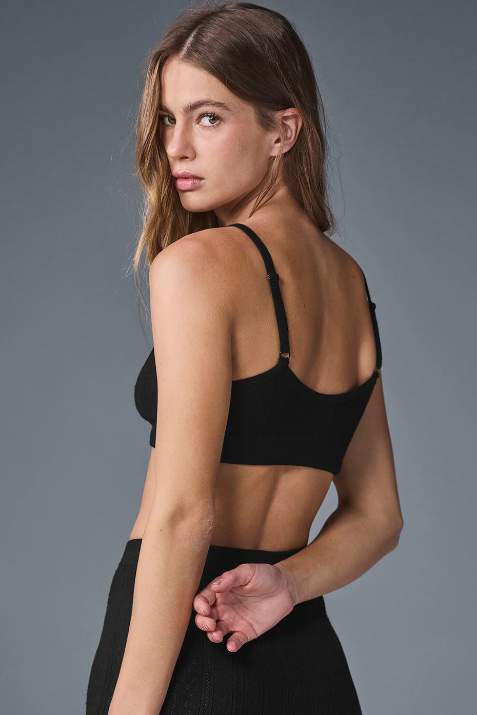 Pointelle Sweater Be Mine Bra - Black