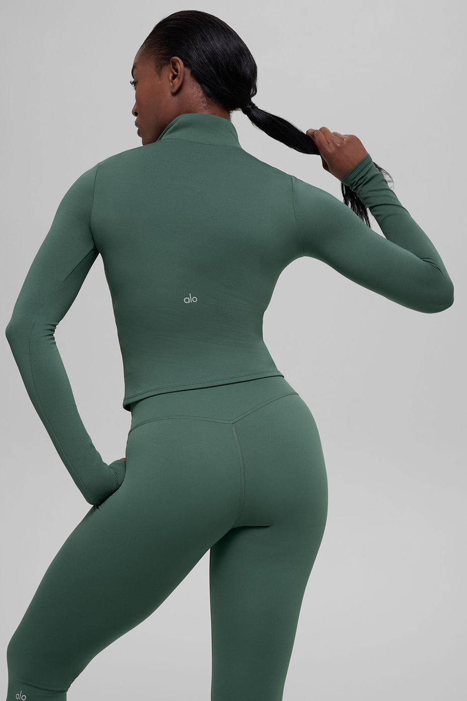 ALO Softsculpt Precision 1/4 Zip Long Sleeve - Clover Green