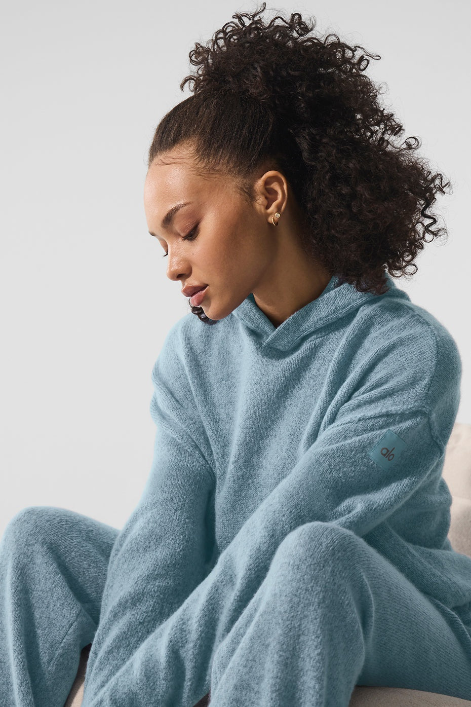 Wool Cashmere New Class Hoodie - Celestial Blue Granite Heather