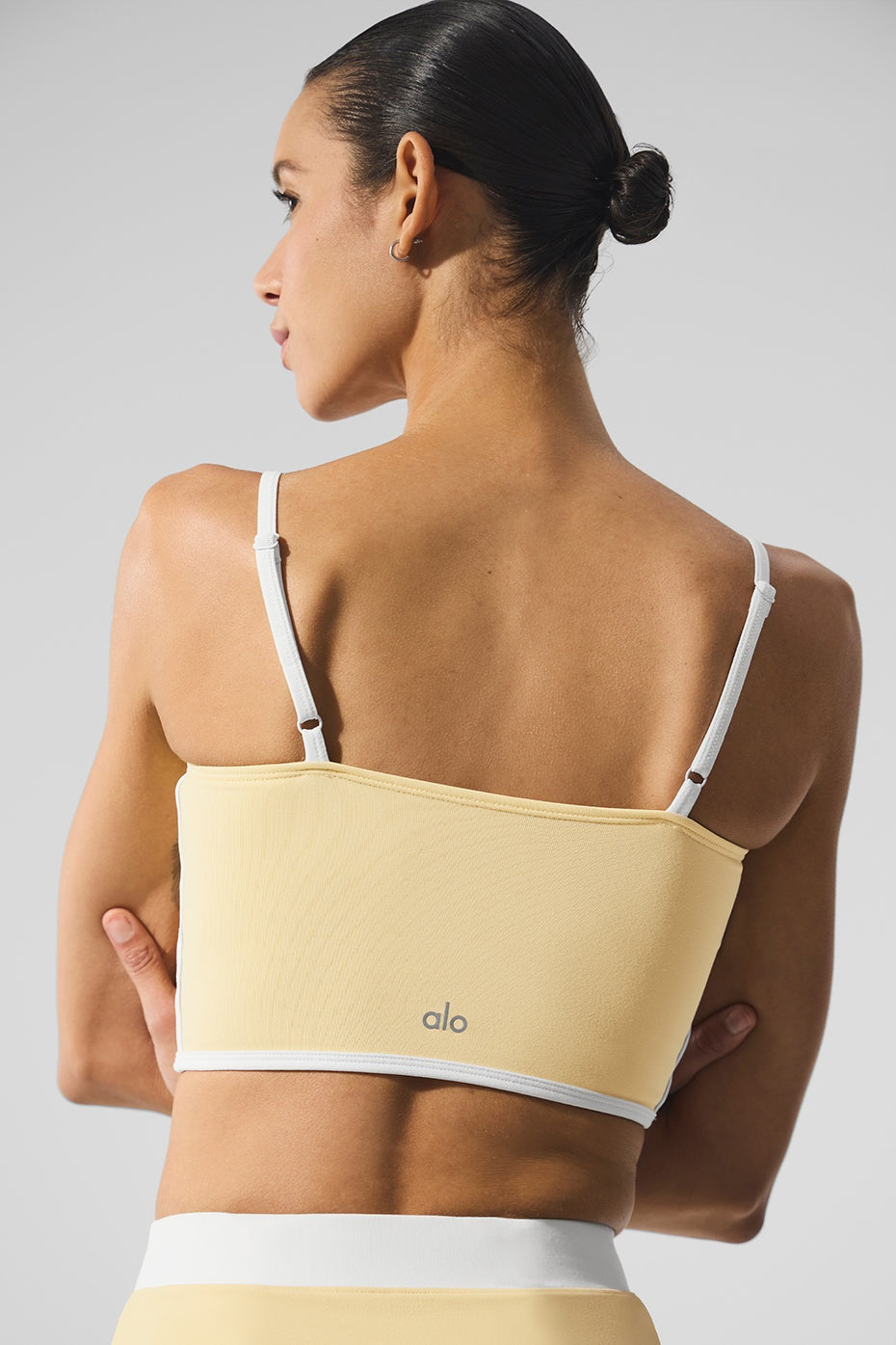 Airbrush Streamlined Bra Tank - Warm Butter/White