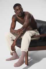 Unisex Half-Crew Understated Sock - Taupe